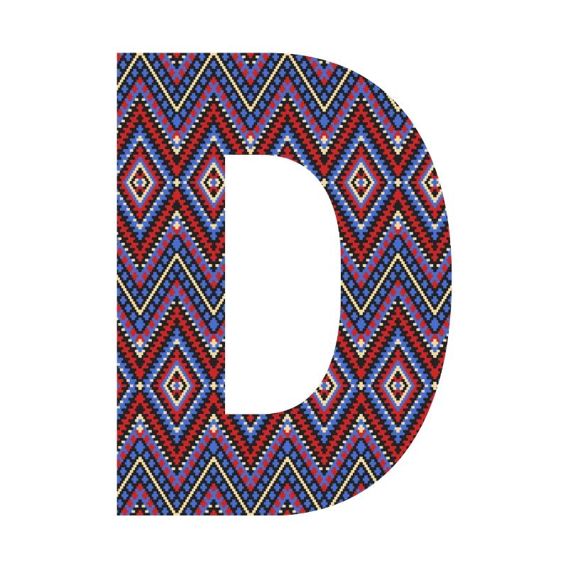 Monogram Letter D- geometric pattern