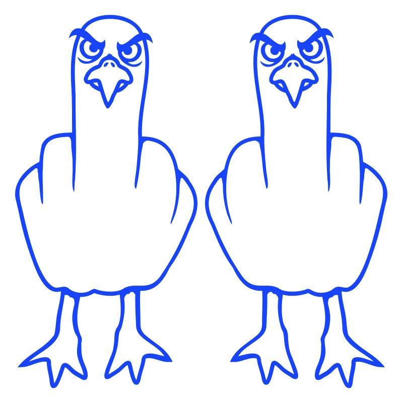 2 Möwen Mittelfinger Beleidigung Stinkefinger Team