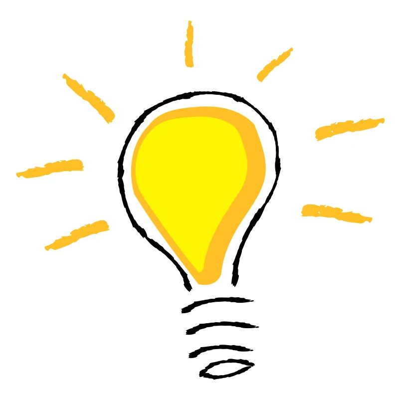 Yellow light bulb turned on