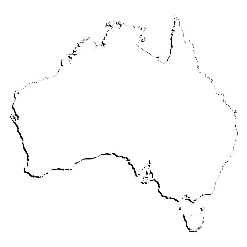 Australia map - shadow