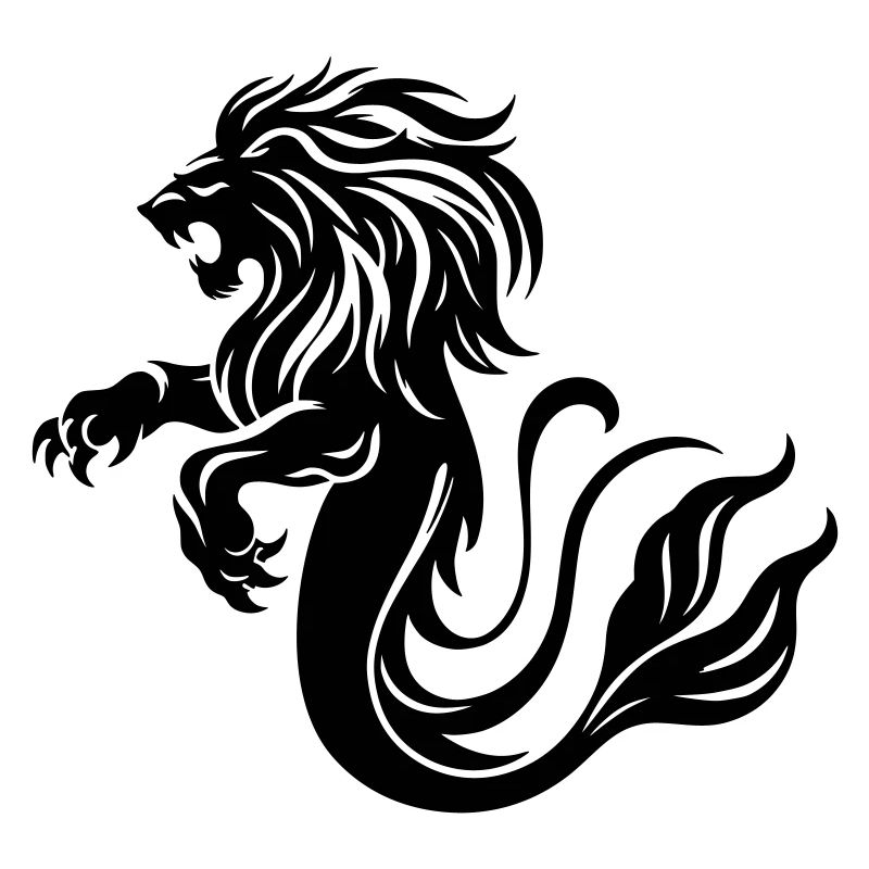 Merlion Lion Mermaid Mystical Creature Vector