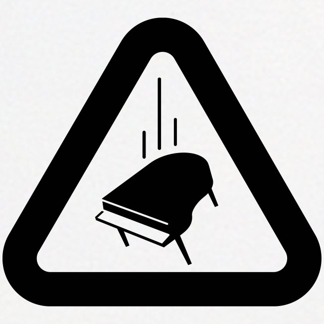 warning sign piano