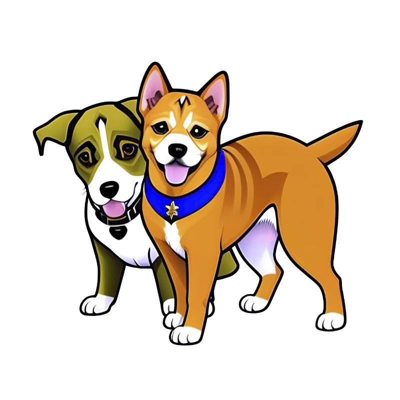 Deux chiens mignons