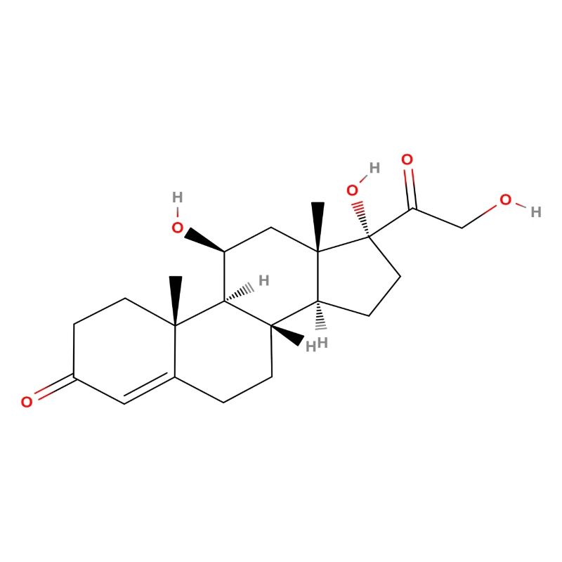 Cortisol Molekül - Farbige Strukturformel
