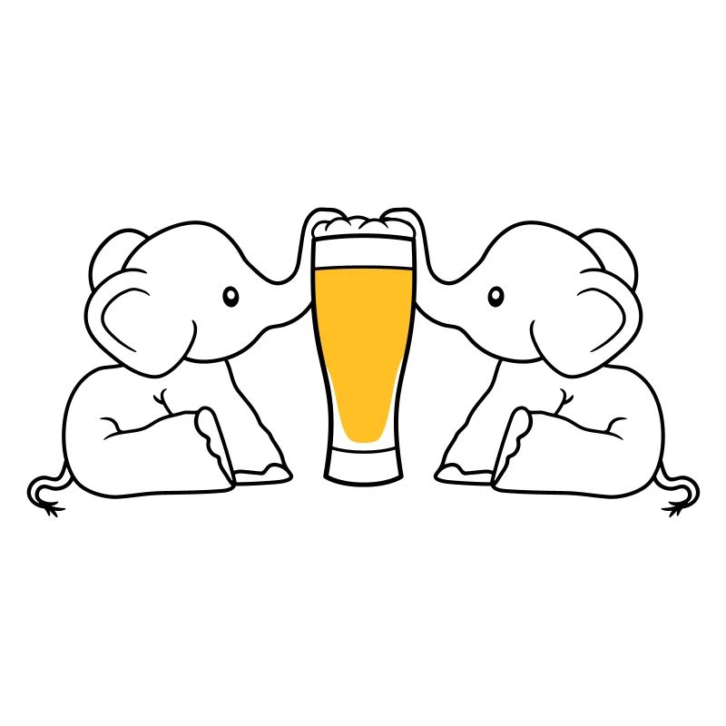 Couple d'équipe 2 amis équipage alcool bière d'éléphant sucer