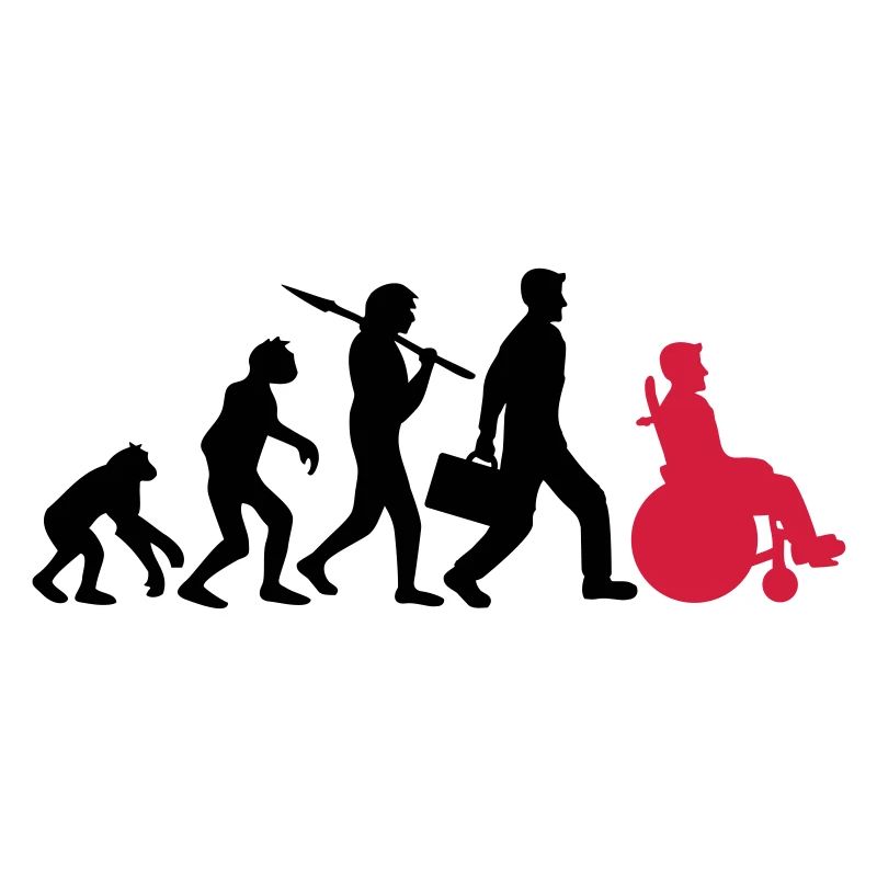 evolution rollstuhl entwicklung silhouette behinde