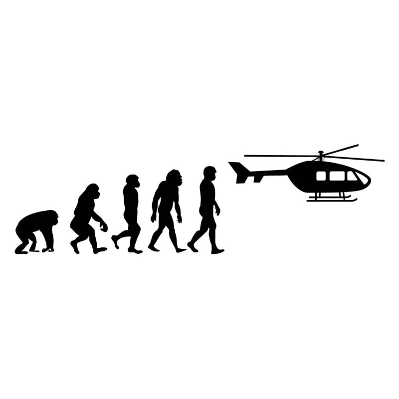 Hubschrauber Pilot Evolution Steinzeit