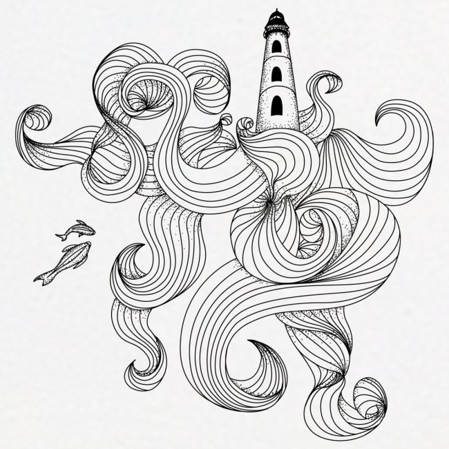Leuchtturm mit Wellen