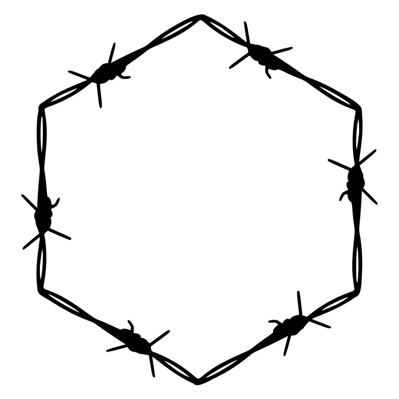 Stacheldraht 6 Eck Hexagon - Geschenkidee Tattoo