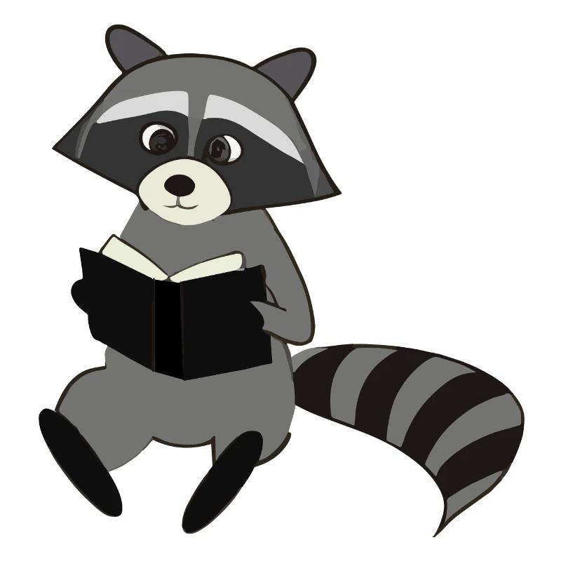 Waschbär liest Buch Geschenkidee