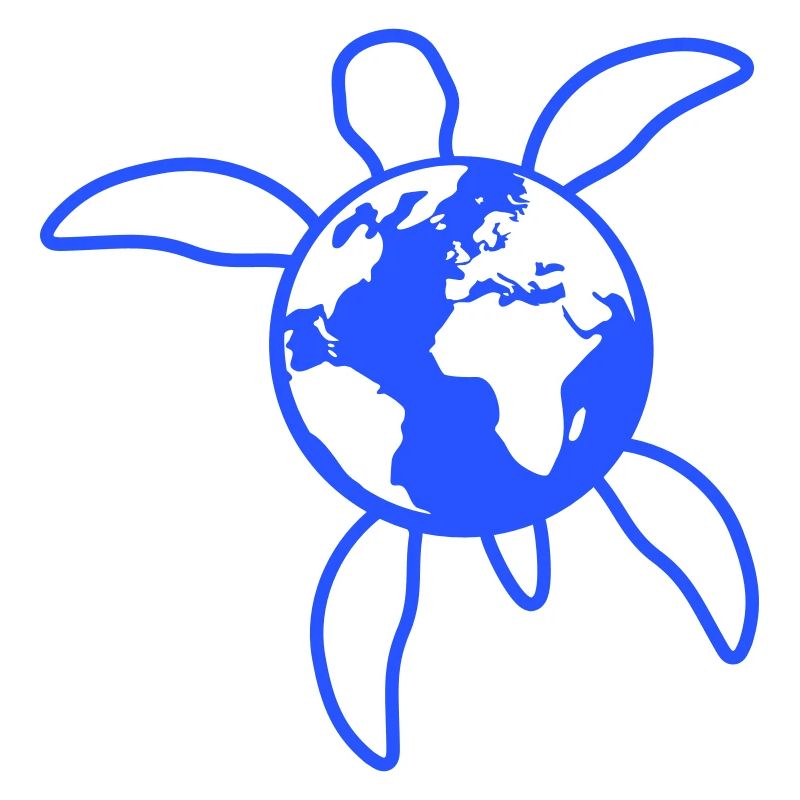 Water Turtle Earth Globe Planet Logo Icon