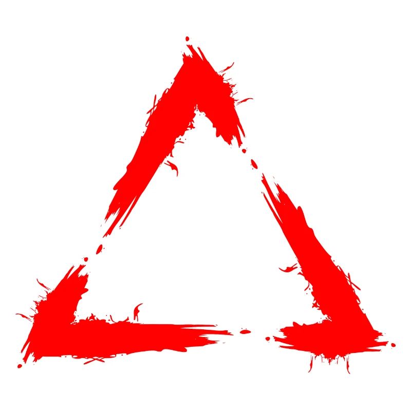 Symbol triangle brush design new red