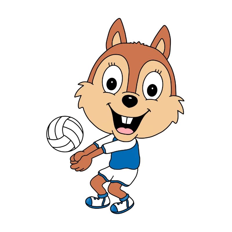 VOLLEYBALL - SPORT - EICHHÖRNCHEN - TIER - KIND