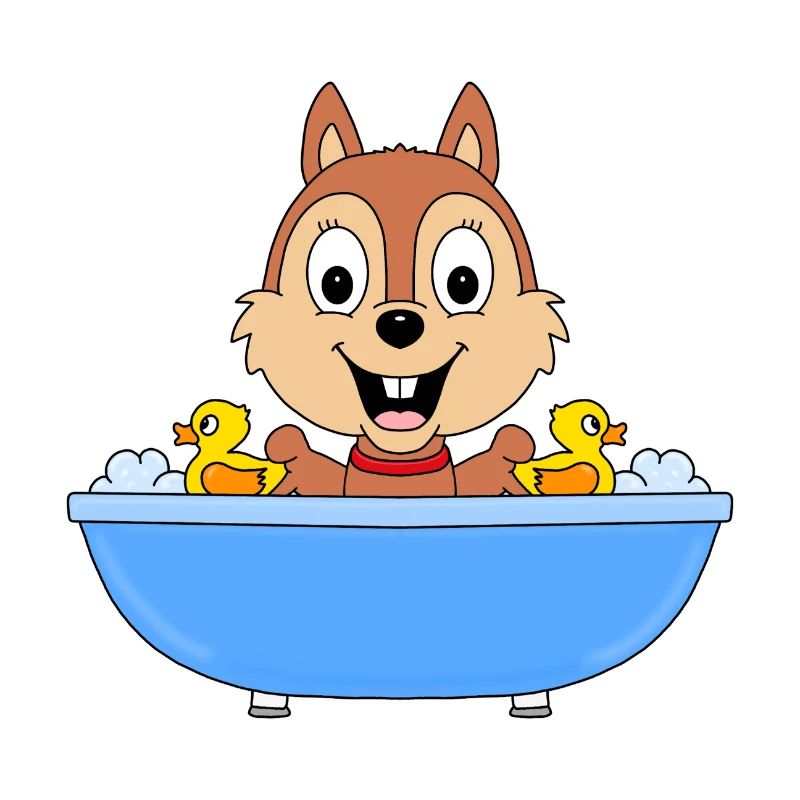 EICHHÖRNCHEN - BADEWANNE - TIER - TIERISCH