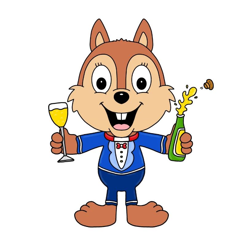 EICHHÖRNCHEN - PARTY - FEIER - SEKT - TIER