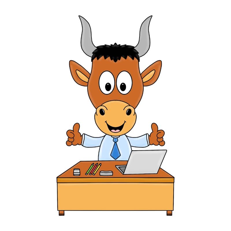 STIER - BULLE - RIND - BÜRO - CHEF - MITARBEITER