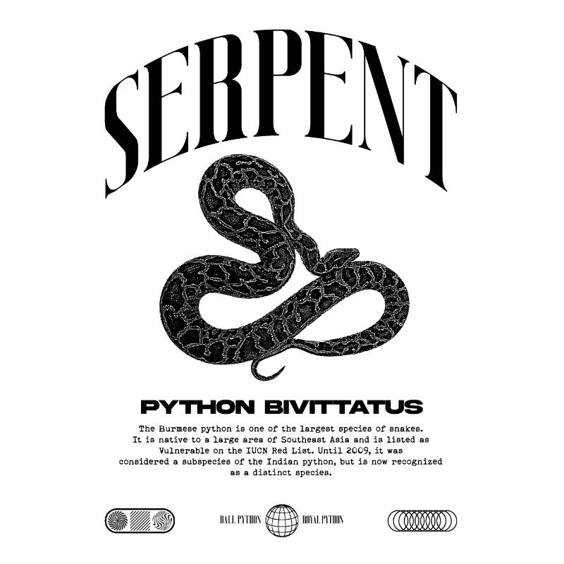 Burmese Python Modern Reptile Keeper Streetwear