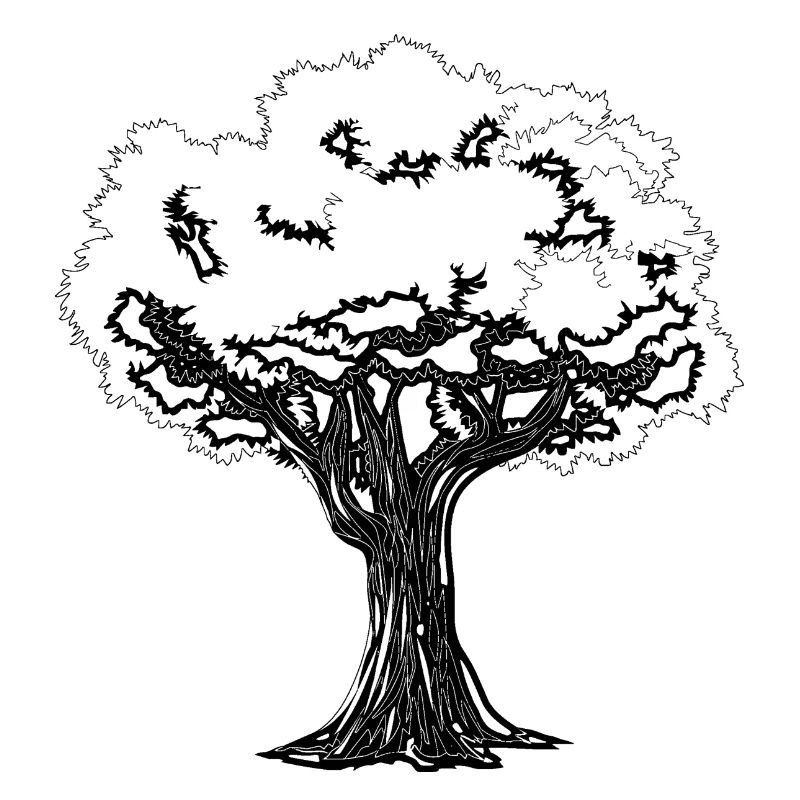 Beautiful black and white tree for minimalists
