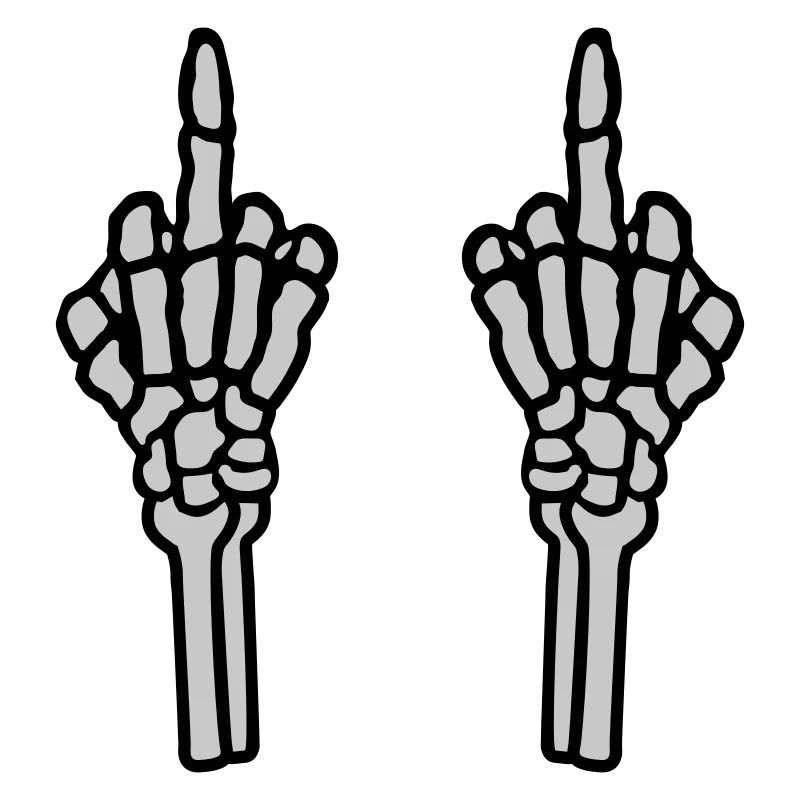 2 Hände Mittelfinger Knochen