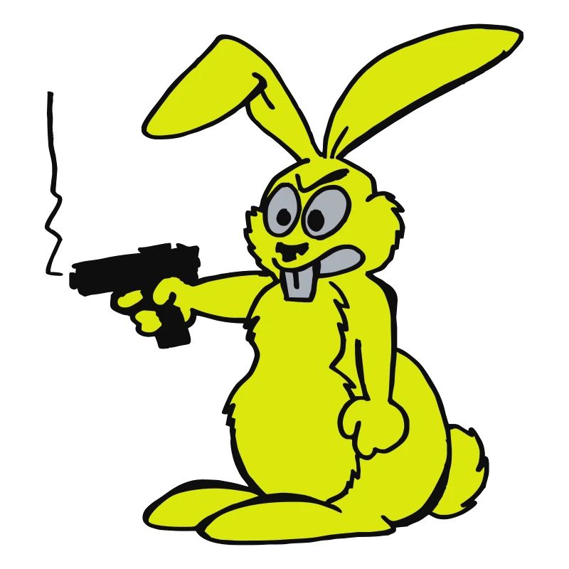 Hase mit Waffe