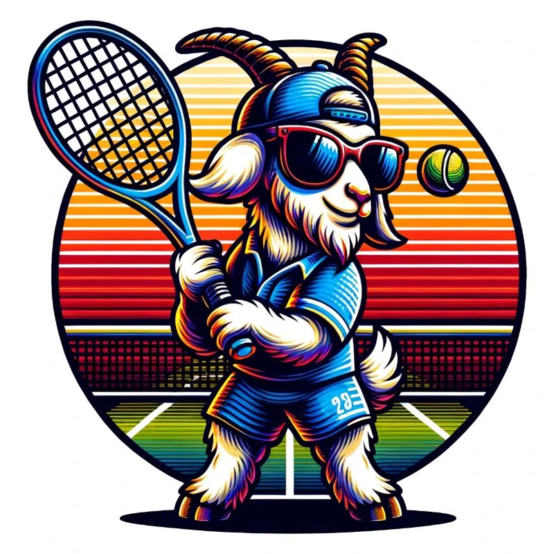 Conception de terrain de joueur de tennis de chèvre