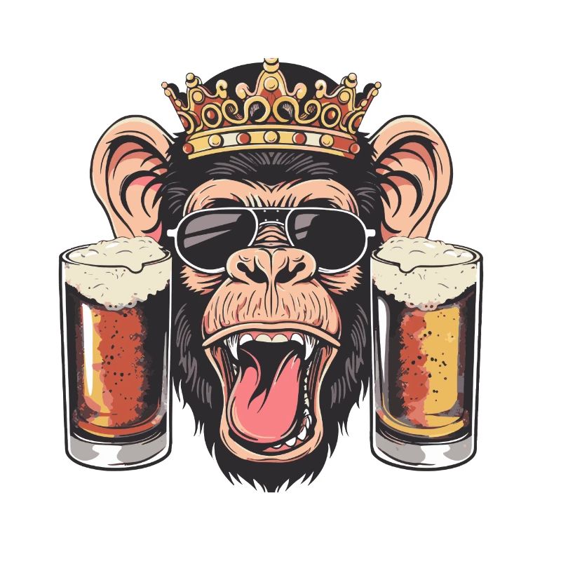 Affe Bier Lustig