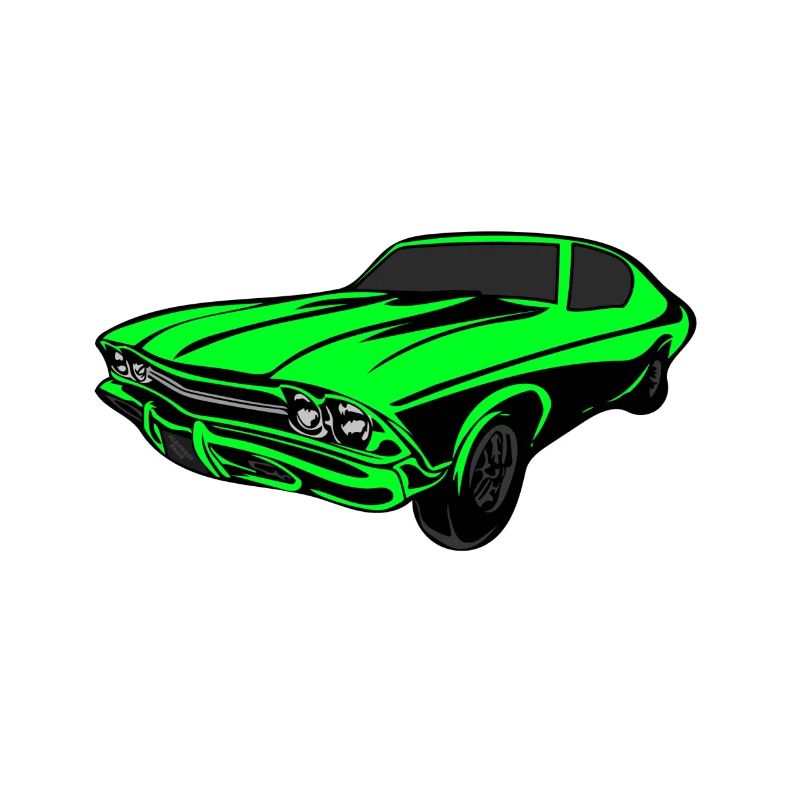 Voiture de course vert néon