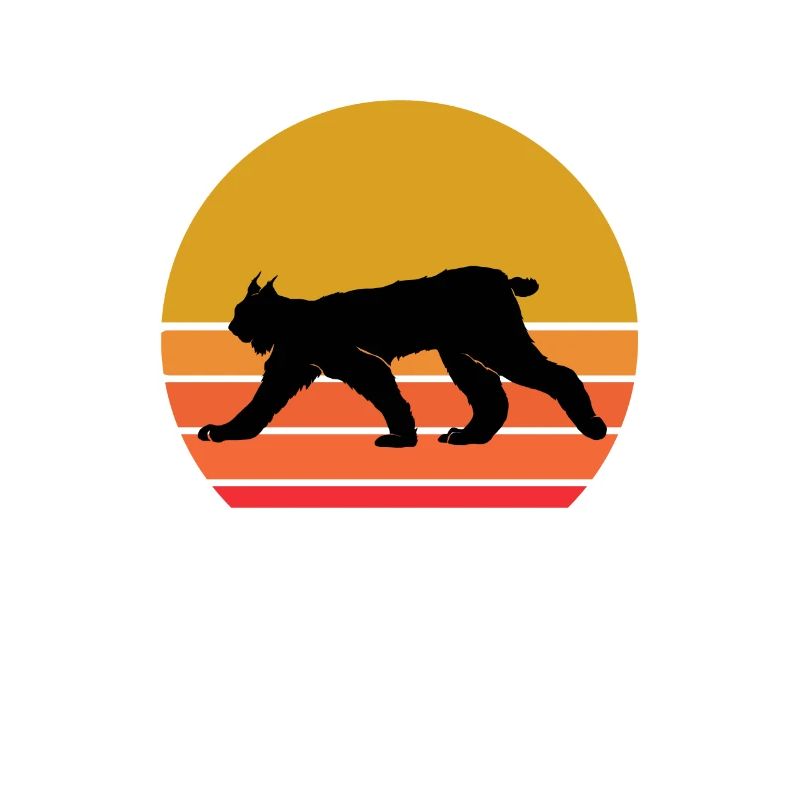 Retro Sonne Luchs Wildtier Tier Geschenkidee