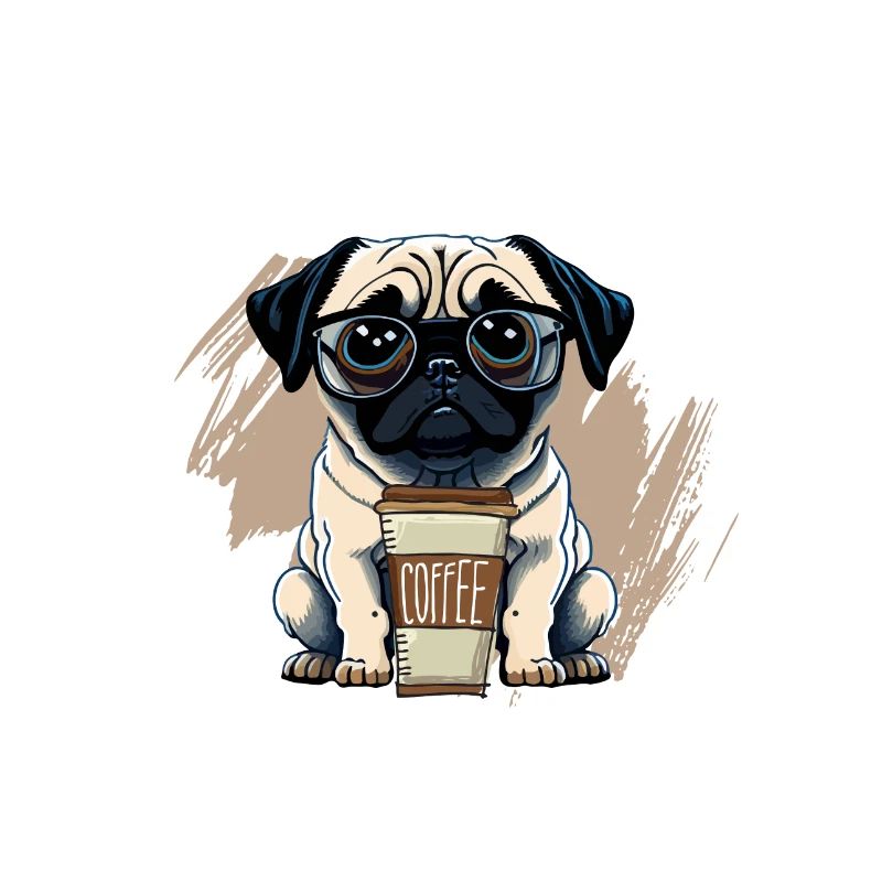 Stilvoller Mops & Kaffee Liebe