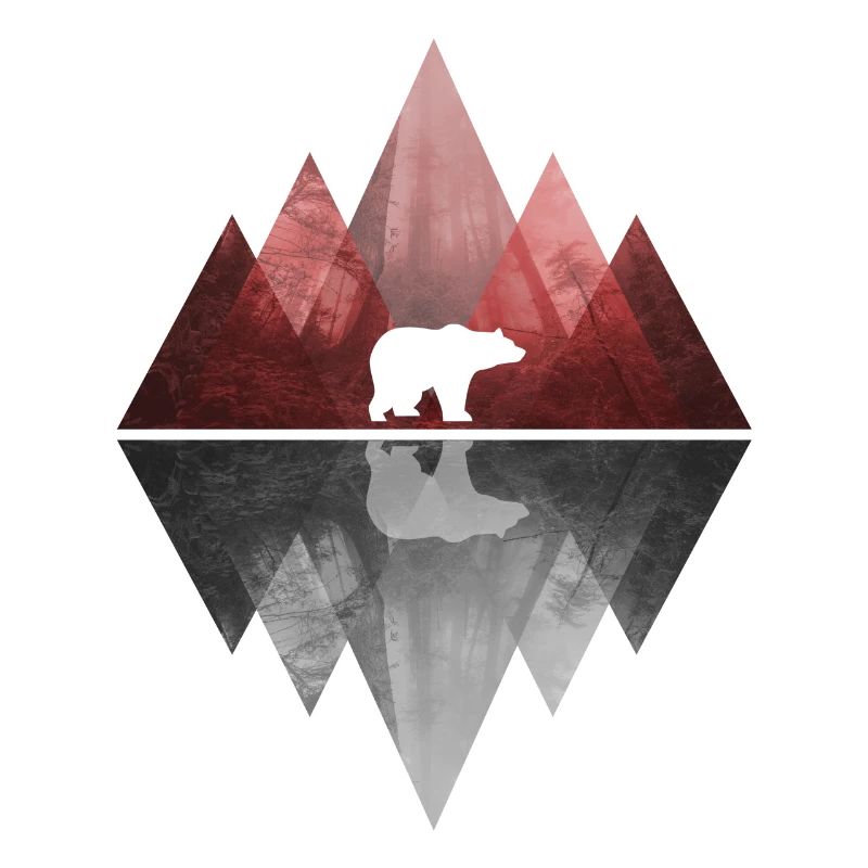 Bear Abstract Geometry Nature Mountains