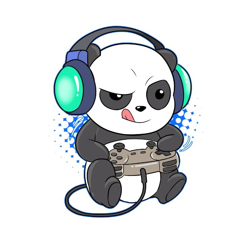 Panda Bear Gaming Video Game Gamer Computer Console