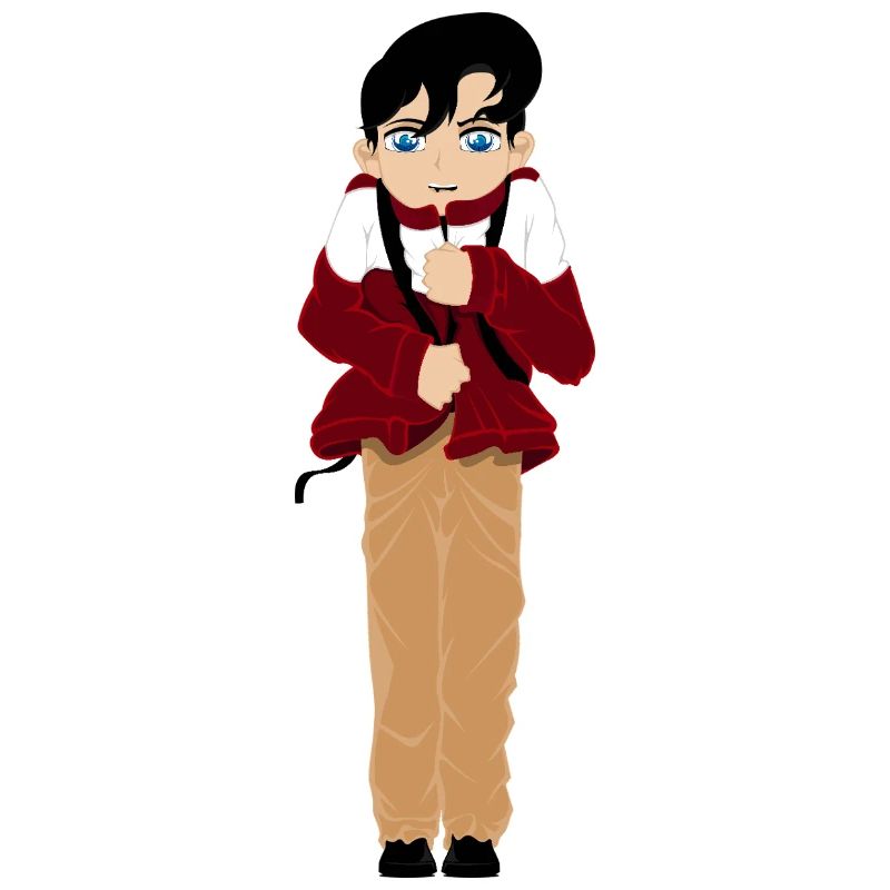 Anime-Figur mit rotem und beigem Fell