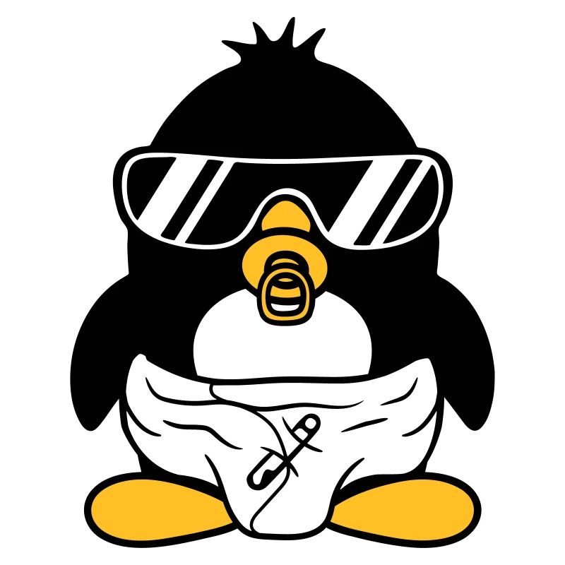 pingouin bébé enfant sucette couche culotte lunettes de soleil lu