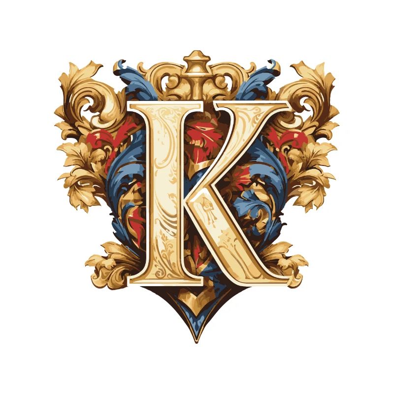 K Buchstabe Logo Krone