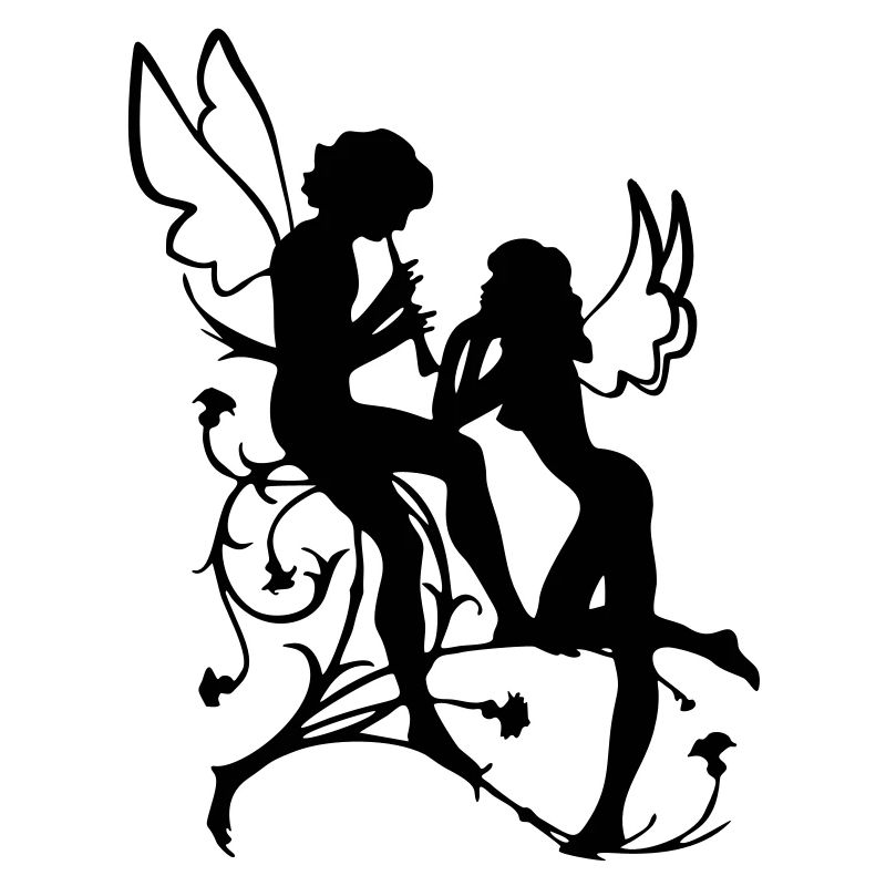 Angel, fairy, elf, magic, silhouette vector