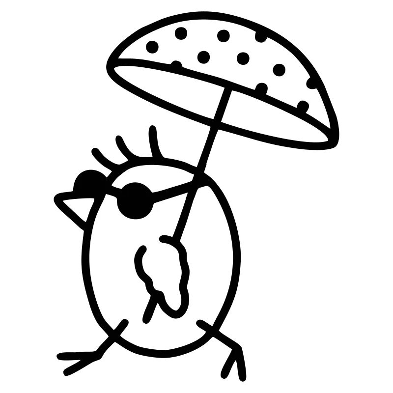 Vogel mit Sonnenschirm