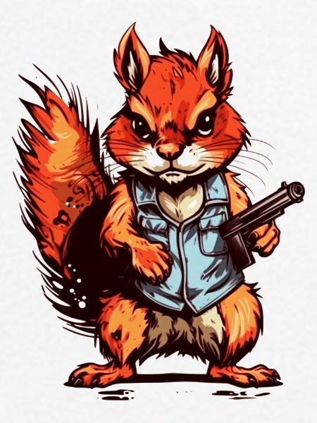 Eichhörnchen als bewaffneter Söldner