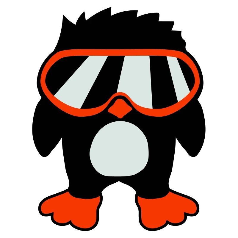 Pinguin Vogel Coole Schibrille DJ Spaß Vögelchen
