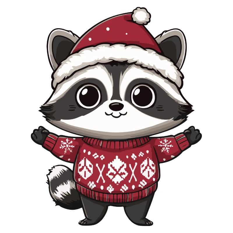Waschbär Weihnachten Comic