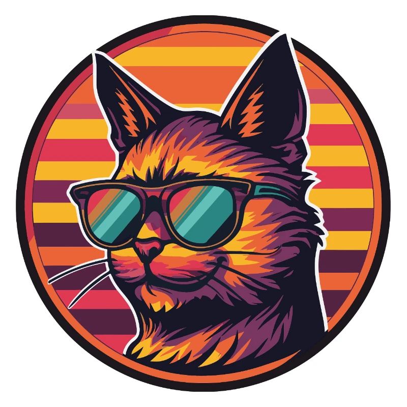 Katze Comic Cool Sommer