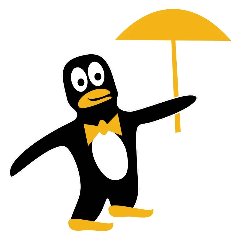 Pinguin mit Schirm in Deinen Wunschfarben