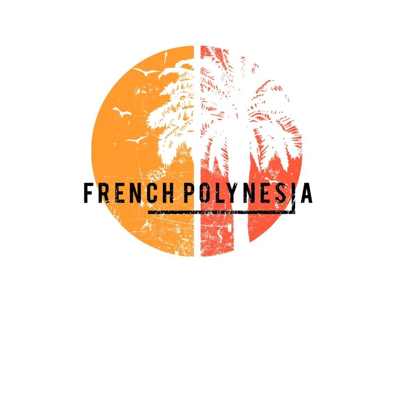 Artistic French Polynesia Cool Palm Tree Vacation