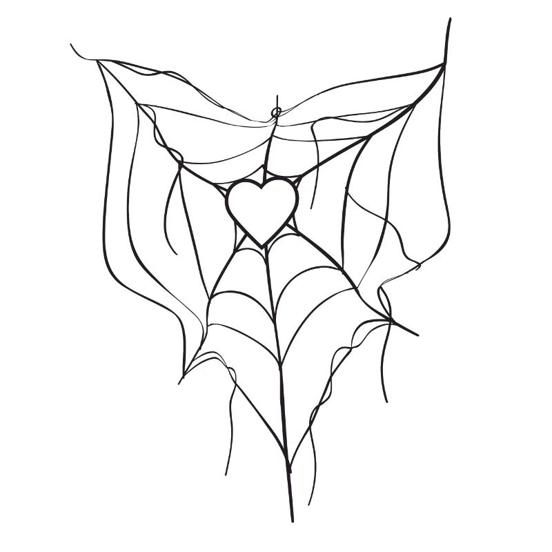 Spider Web Heart Gothic Goth Spider Net