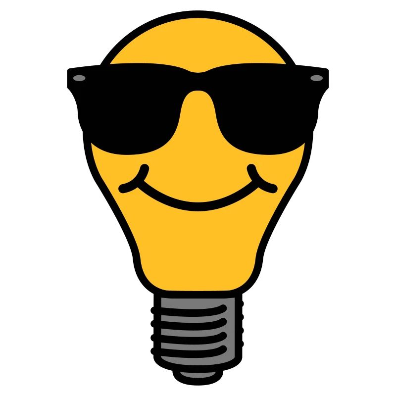 Lightbulb with sunglasses