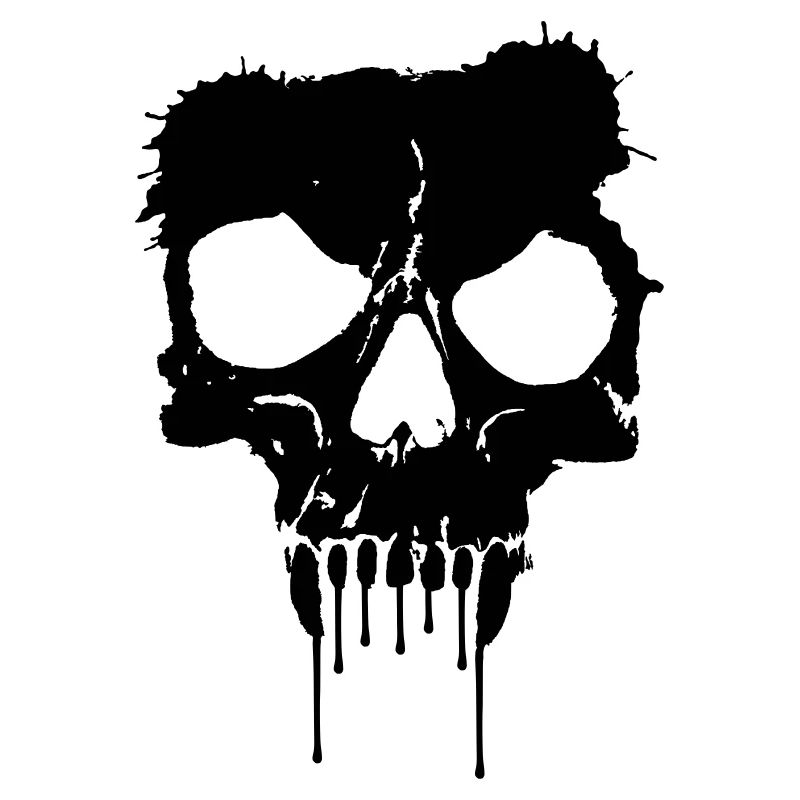 Skull Skull Splash Design Vector (Color Selectable)