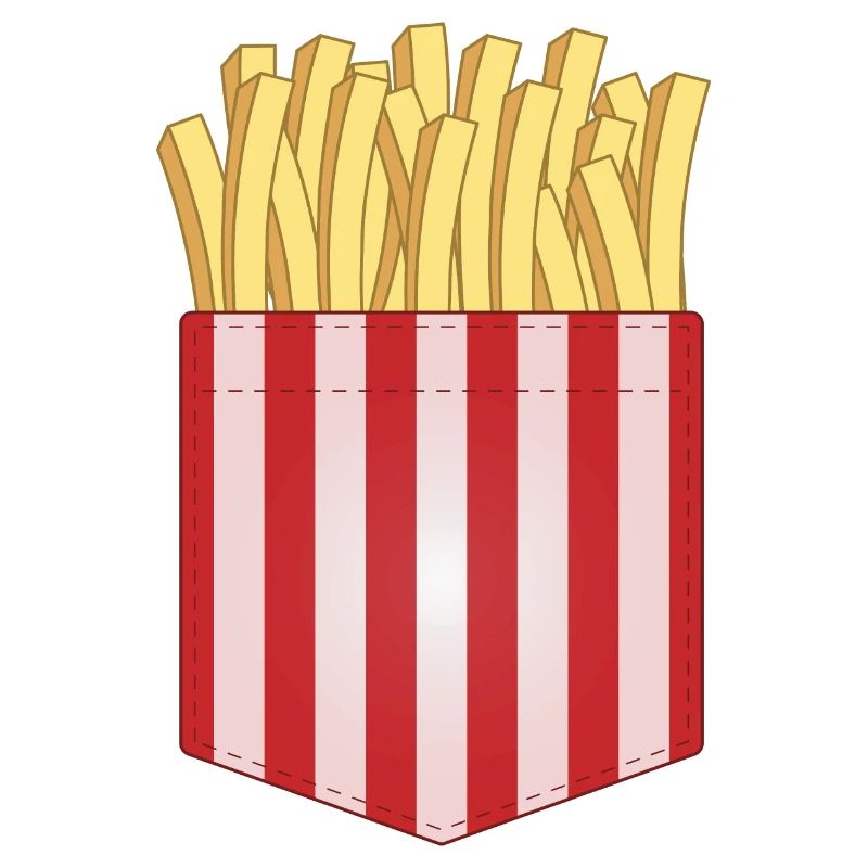 Pocket with strips in it