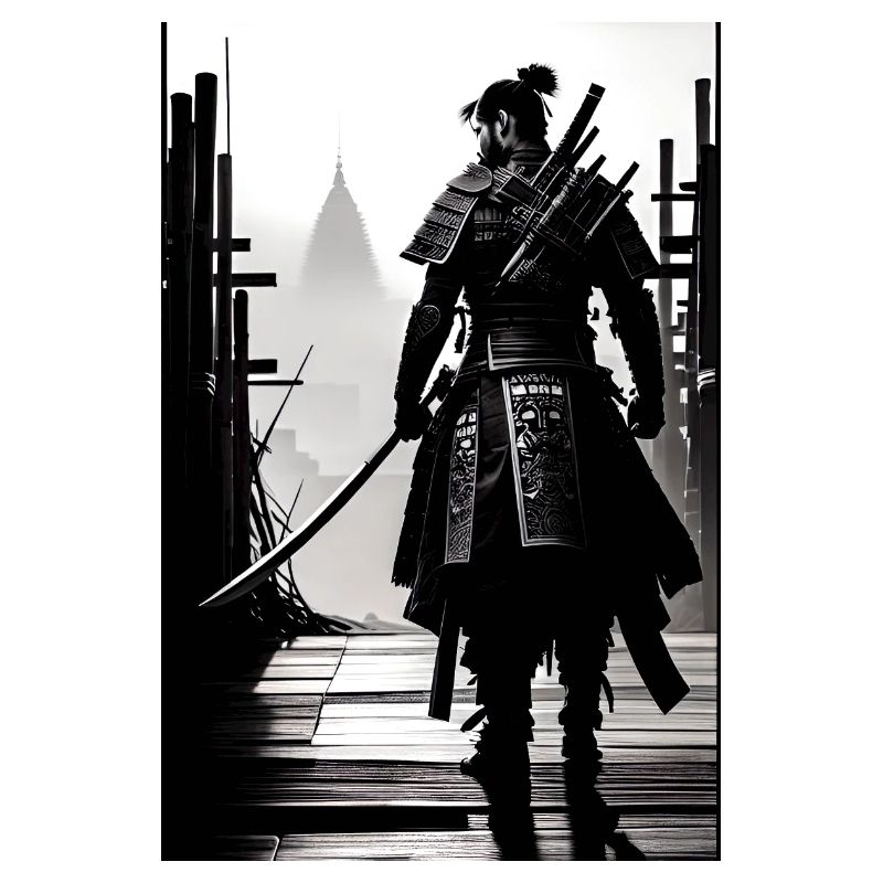 Samouraï Noir et Blanc Design