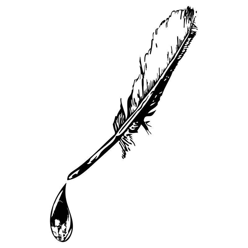 Feather skull drop vector