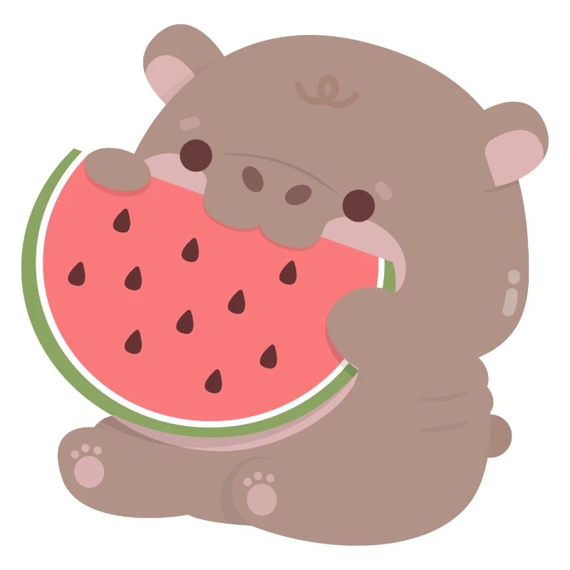 Moo Deng Hippopotame Pastèque