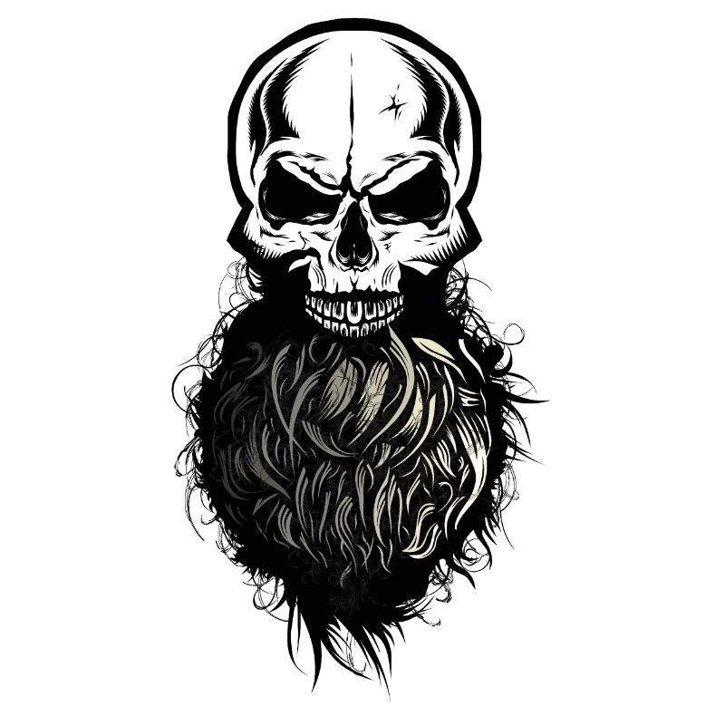 Schädel Kopf des Todes Hipster Schädel Bart Bart
